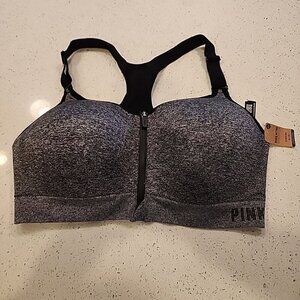 Victorias Secret Pink Active Sports Bra XL Gray Wireless Molded Cups NWT…